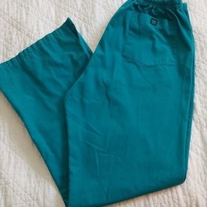 Scrub pants. Teal. Medium tall